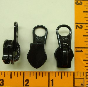 10 Coil Non-lock Reverse Short Tab Slide Black