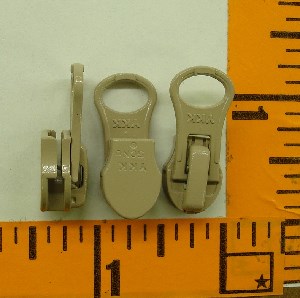 (LS) 5 Coil Locking  Reverse Short Tab Slide Light Tan