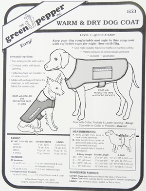 Green Pepper Warm & Dry Dog Coat