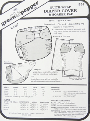 Green Pepper Quick Wrap Diaper Cover & Pad