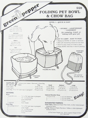 Green Pepper Folding Pet Bowl & Chow Bag