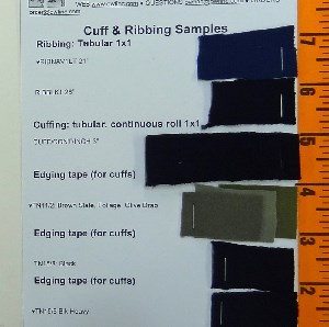 Cuff & Ribbing samples