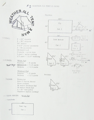 SG02 Sew Go Weatherall 2 Man Tent