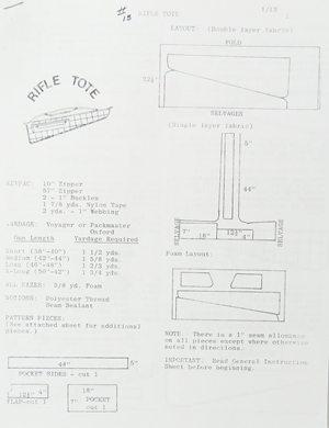 SG15 Sew Go Rifle Tote