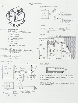 SG28 Sew Go Ruck Sack